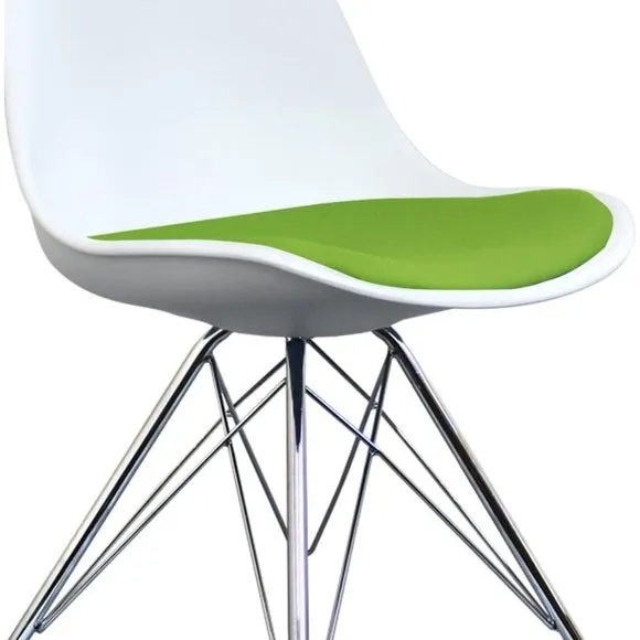 Fusion Living Soho White Plastic Dining Chair 6
