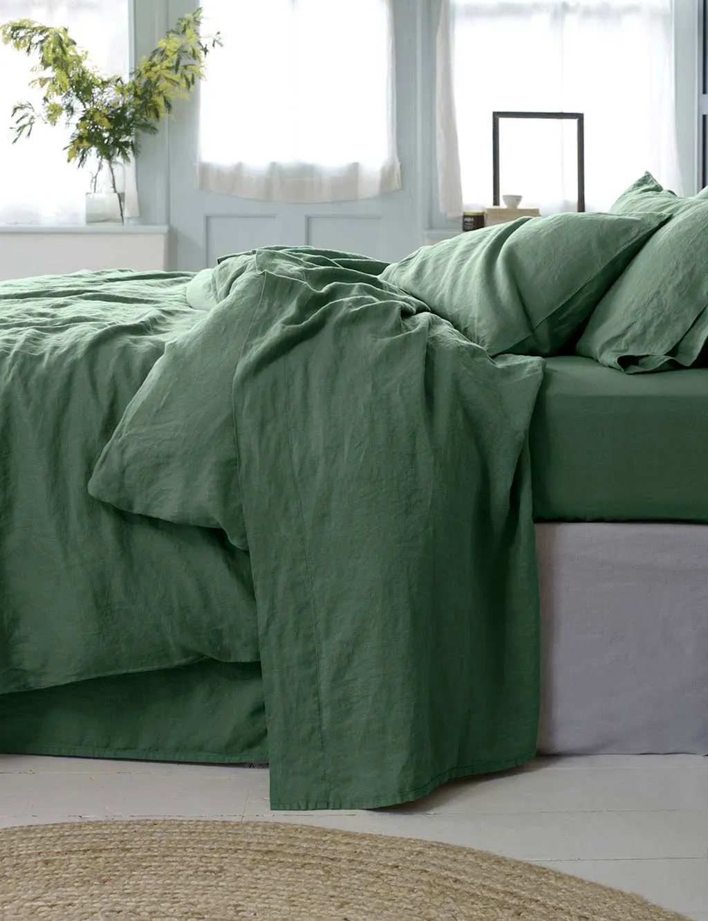 Piglet In Bed Linen Rich Flat Sheet Green