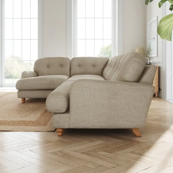 Martha Slub Faux Linen Full Corner Sofa 2