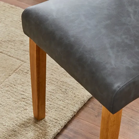 Hugo Set of 2 Dining Chairs, Distressed Faux Leather 4
