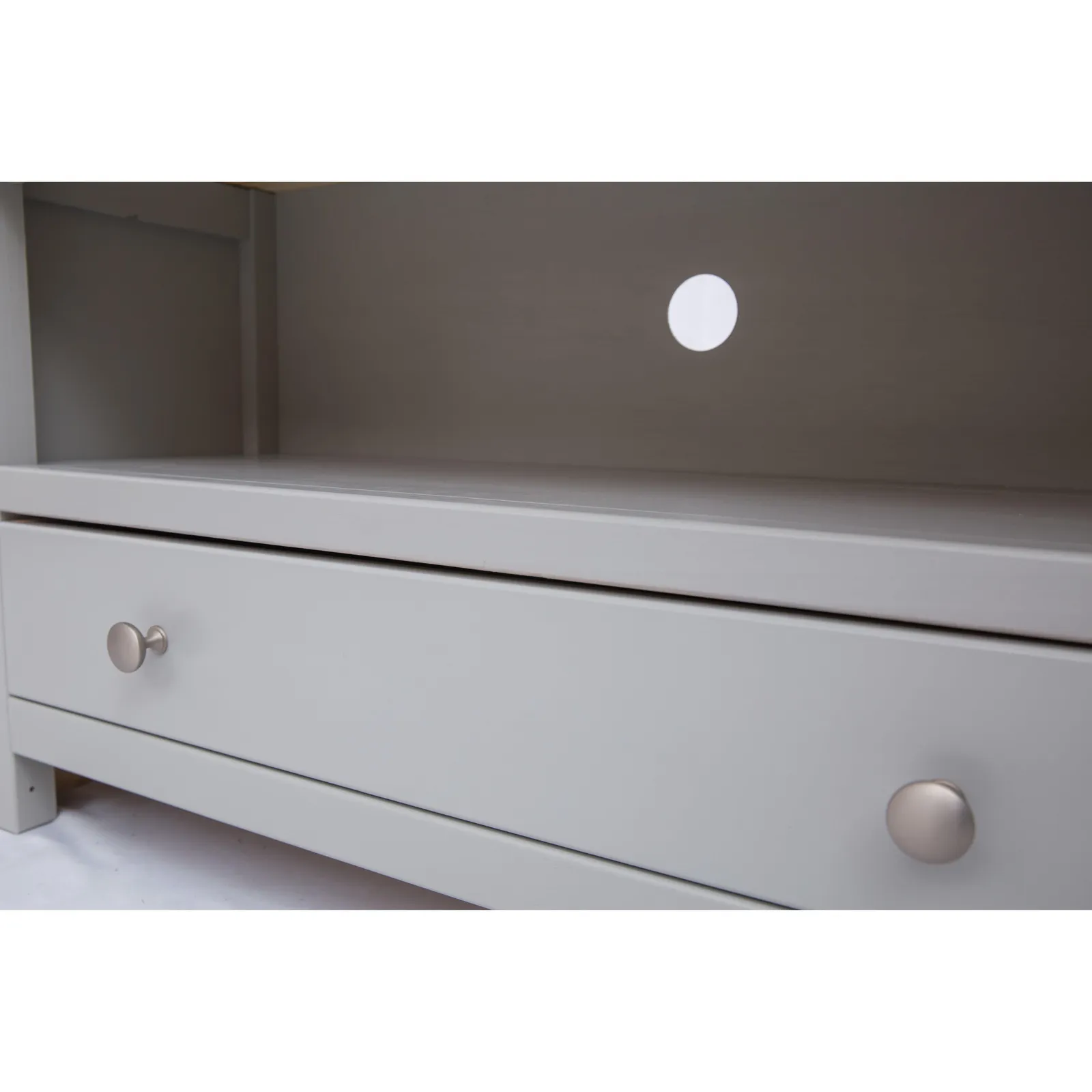 Cabinet Bits Argenta Light Grey 1 Drawer TV Cabinet Chrome Knob 4
