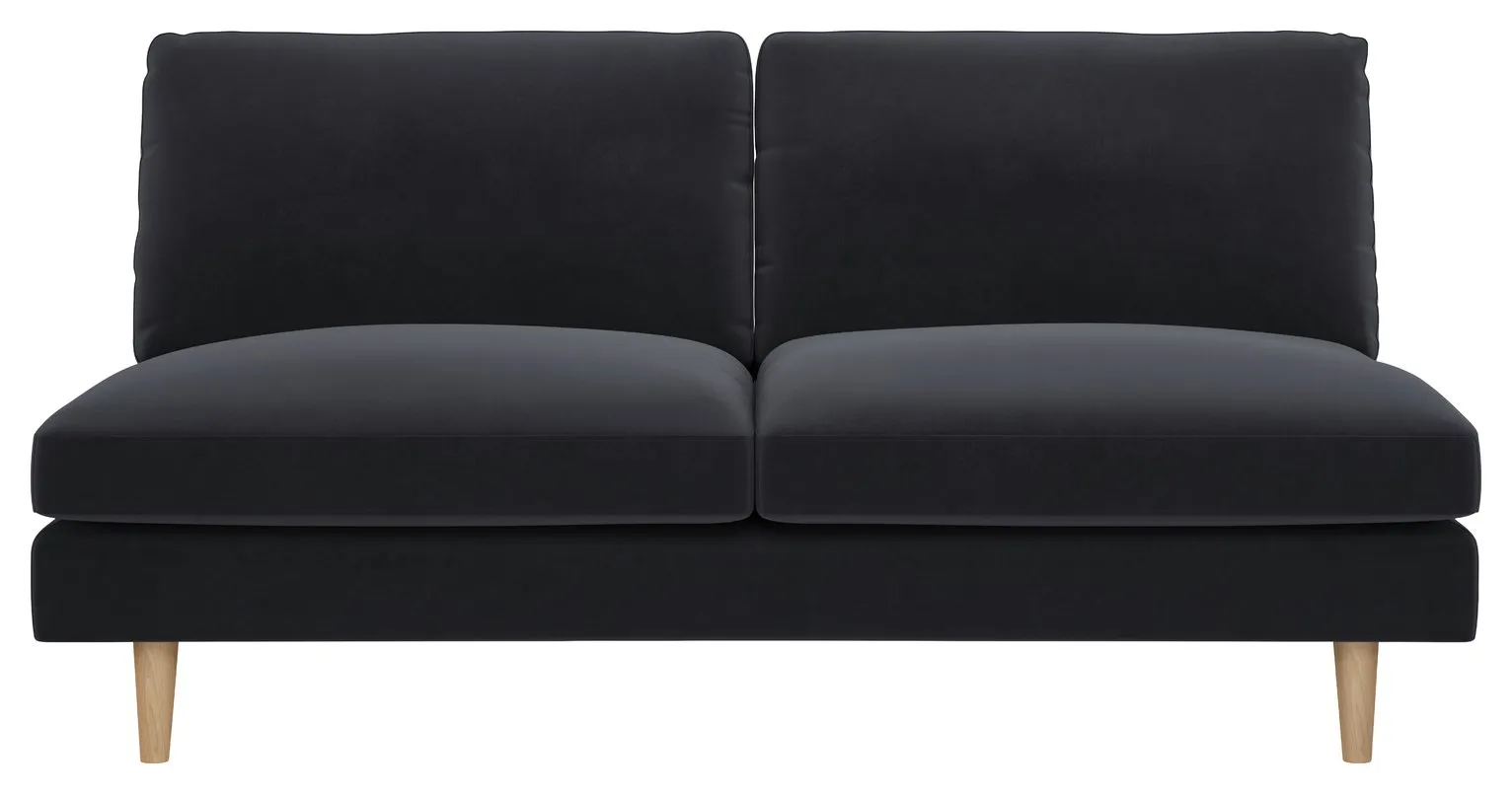 Habitat Teo 2 Seater Velvet Sofa - Charcoal