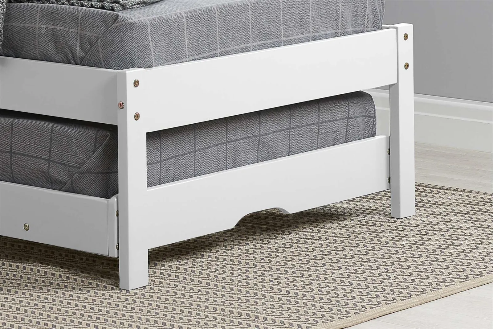 Birlea White Wood Guest Bed 2 mattresses Buxton Trundle Frame Hideaway Stop Over 5