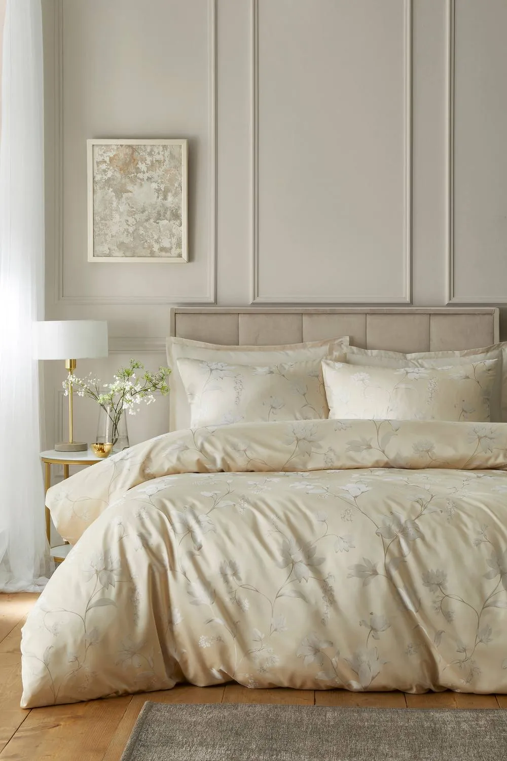 Soiree 'Lilly Floral Jacquard' Woven Duvet Cover Set in Gold