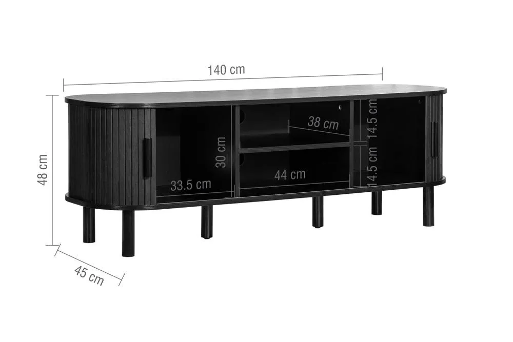 Birlea Axel Fluted TV Unit in Black 6
