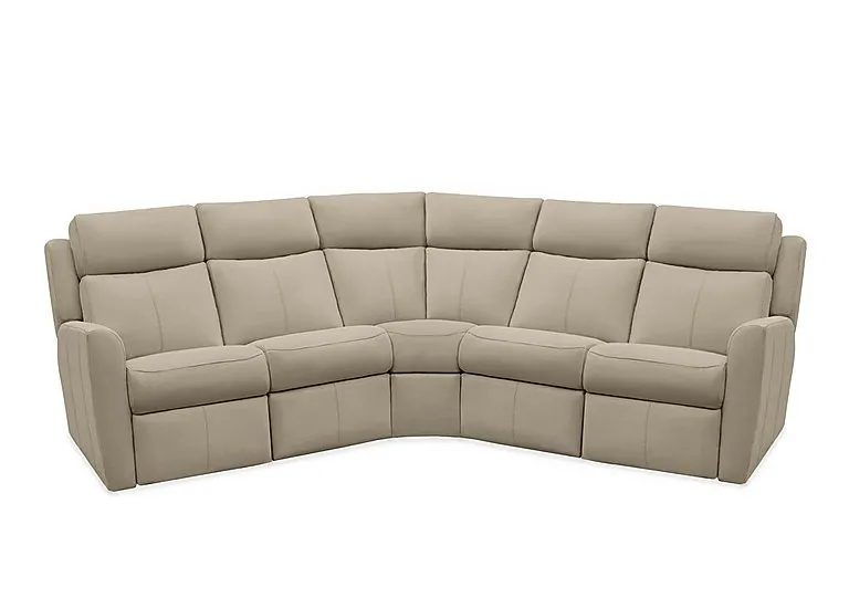Wren Large Leather Corner Sofa - Oxford Mushroom