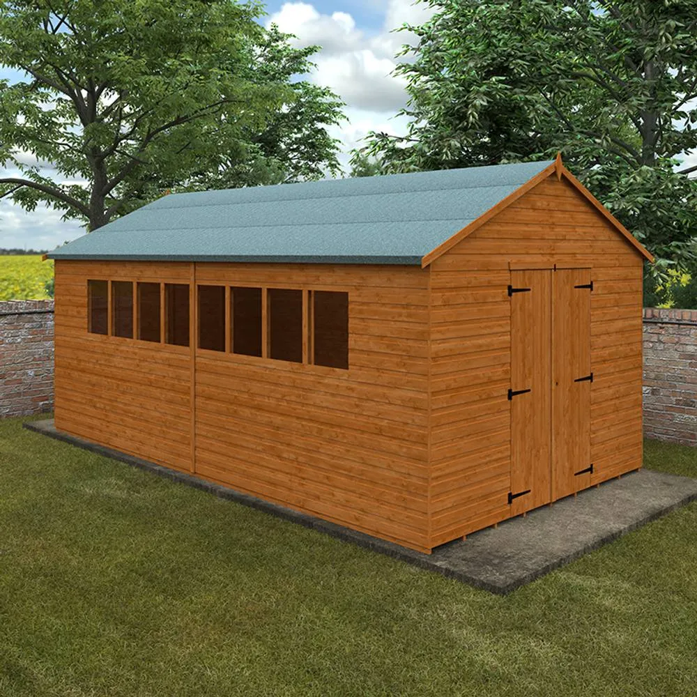 Buttercup Farm 18 x 10 Feet Xl Workshop 12mm Shed - L535 x W295 x H268.5 cm in Burnt Orange 2