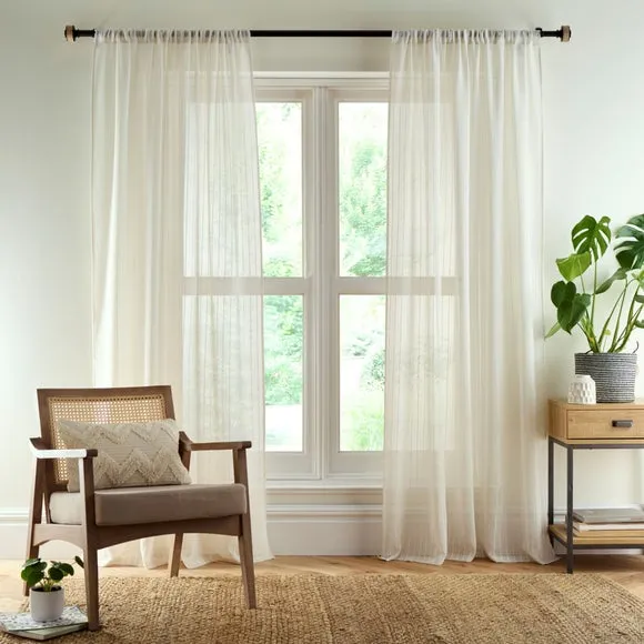Lucia Stripe Natural Slot Top Voile Pair 2