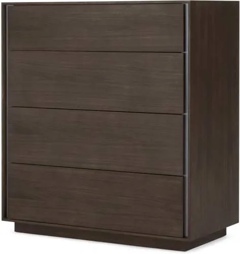 Lecki Chest Of Drawers, Walnut & Stainless Steel