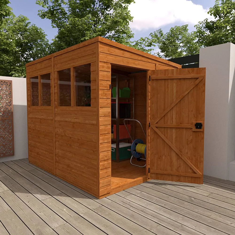 Buttercup Farm 8x6 Flex Pent 12mm Flex - L238.8 x W175 x H203 cm - Burnt Orange 3