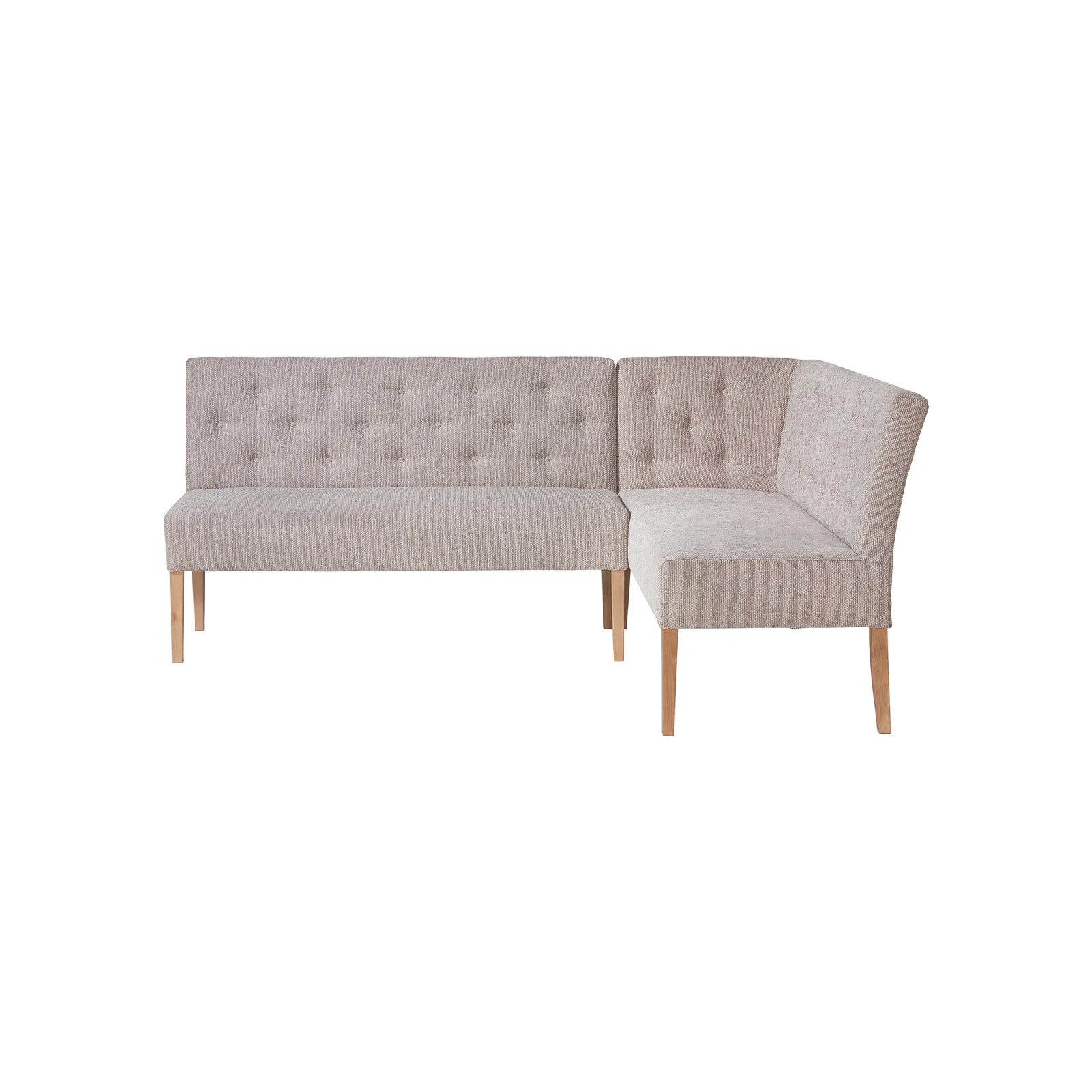 Medina Right Corner Bench, Grey Fabric | Barker & Stonehouse 2