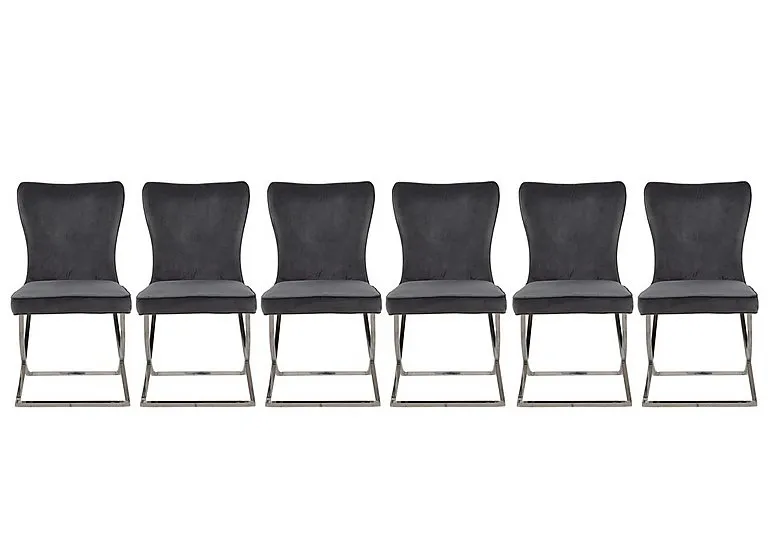 Vanquish Set of 6 Dining Chairs - Grey