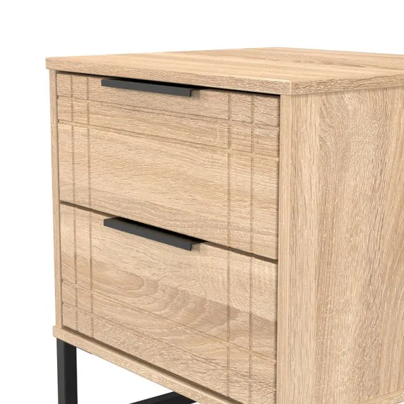 Darlton 2 Drawer Bedside Table 5