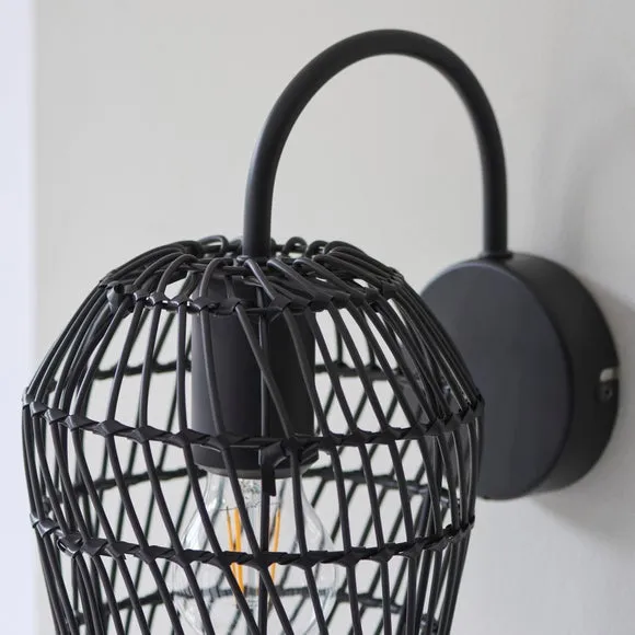Kirra Bathroom Faux Rattan Wall Light 4