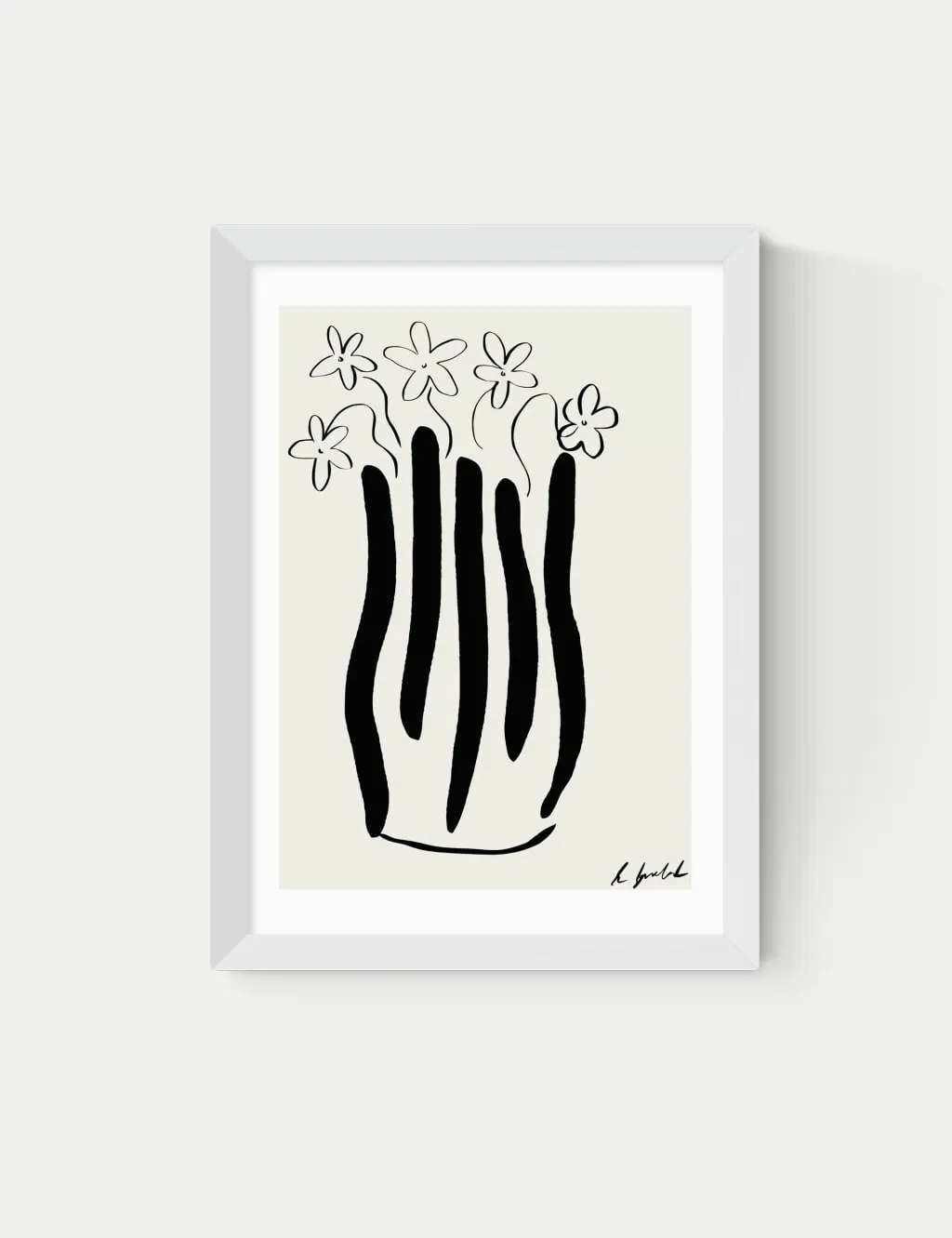 East End Prints Abstract Vase Framed Art White