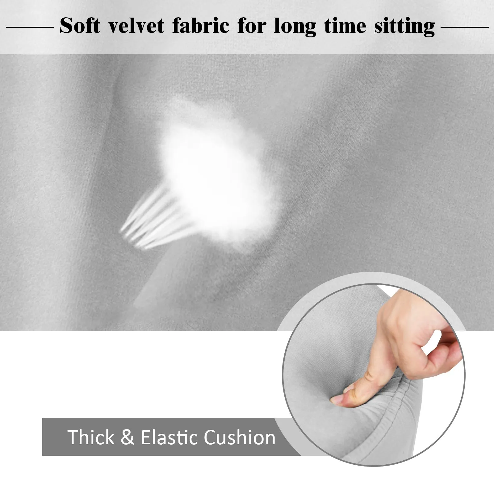 Costway Velvet Modern Round Footstool Ottoman Footrest Makeup Dressing Chair Seat Home in Grey 6