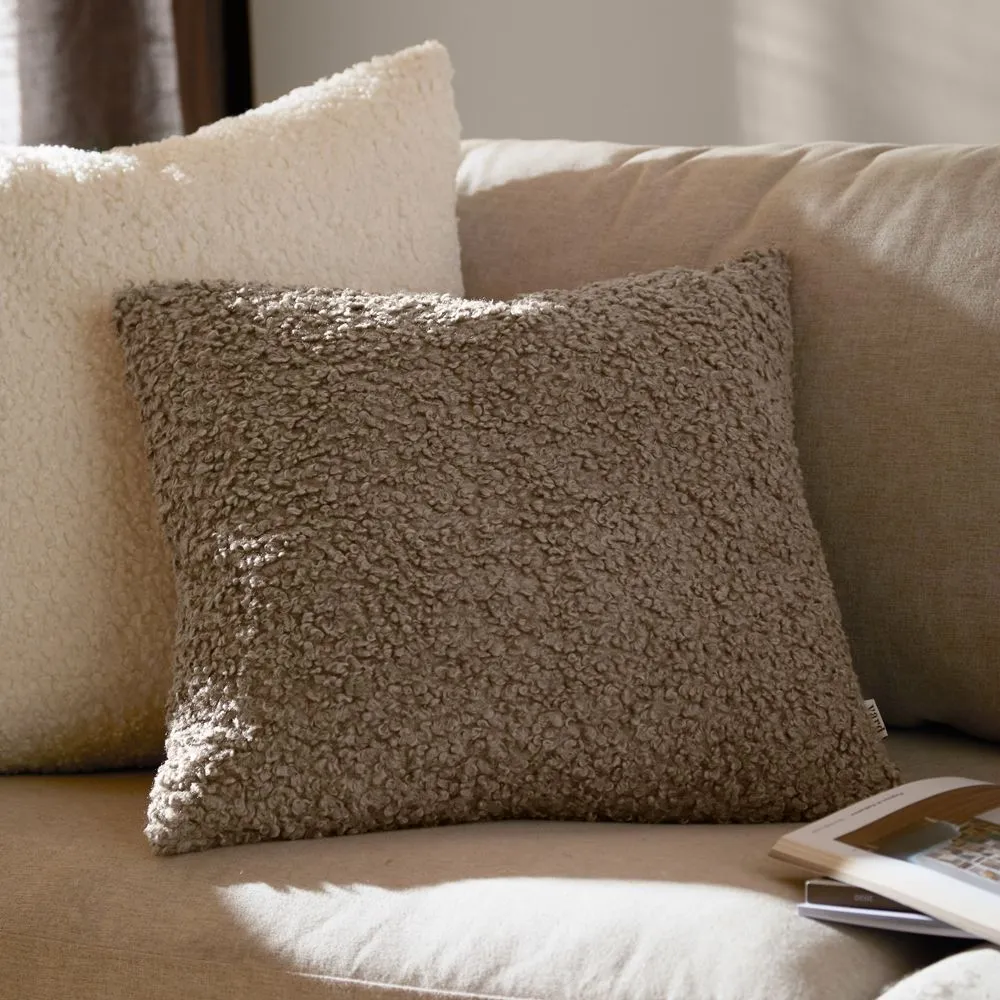 Yard Cabu Chunky Boucle Cushion in Taupe 1