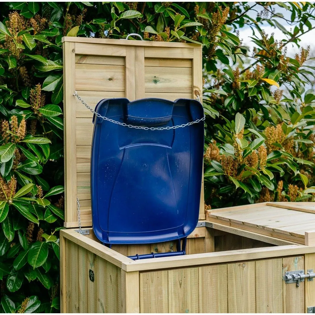 Buttercup Farm Shireburn Bin Store, Fits 1x 180L/240L Wheelie Bins & 4x Boxes in Brown 4