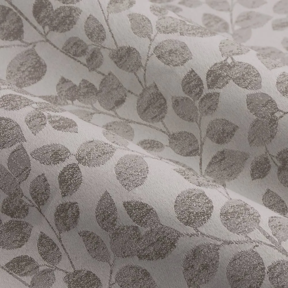 Wylder Grace Leaf Jacquard Fully Lined Pencil Pleat Curtain Pair in Grey 6