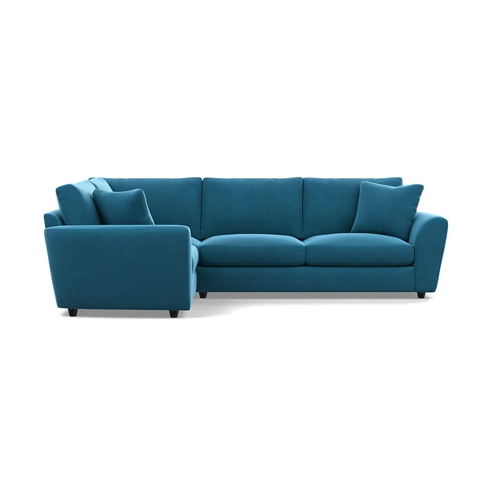 Heal's Snooze Left Hand Facing Corner Sofa Smart Velvet Ocean Black Feet 1