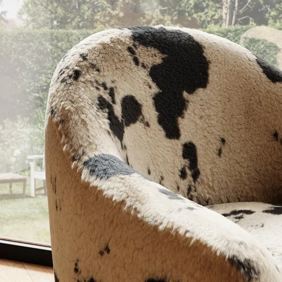 Kaspar Faux Cow Fur Tub Chair 4