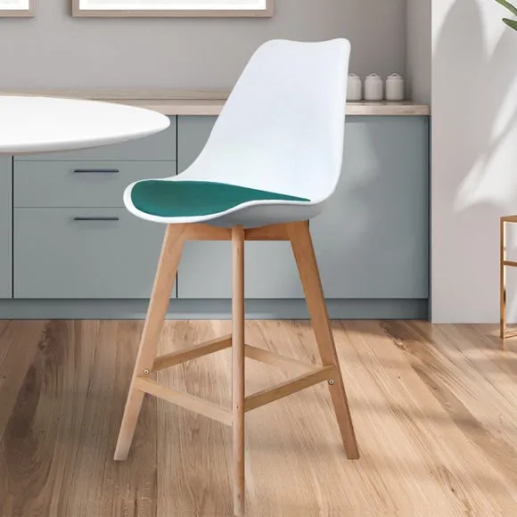 Fusion Living Soho White Plastic Bar Stool