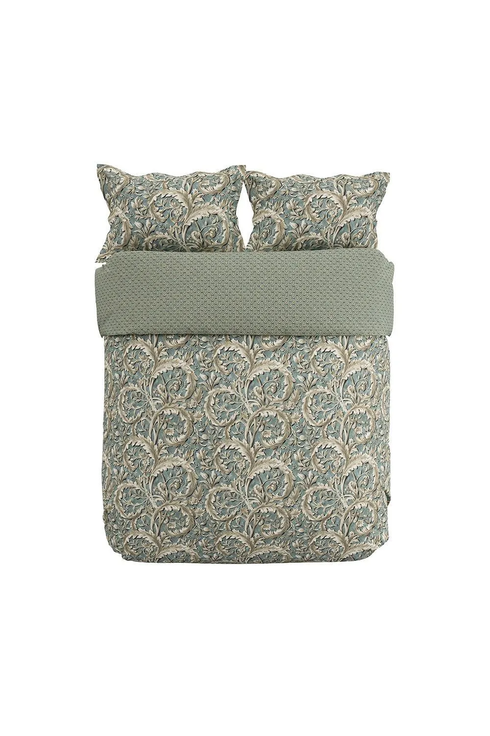 Sanderson 'Tilia Lime' Cotton Duvet Cover Set in Teal 3