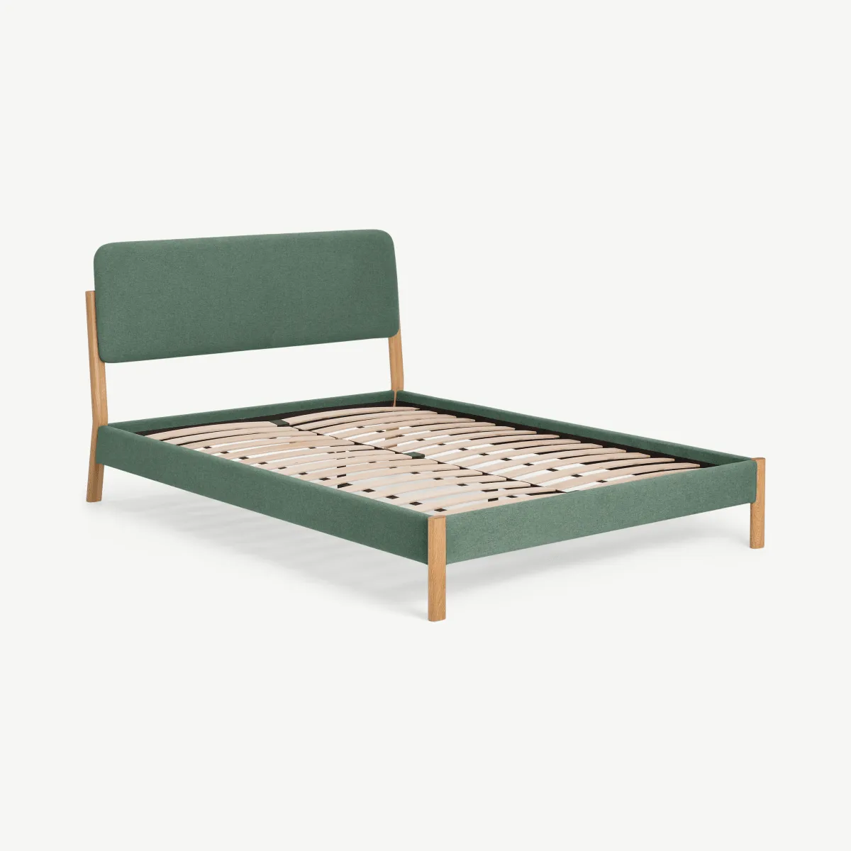 Almera King Size Bed, Bay Green & Oak