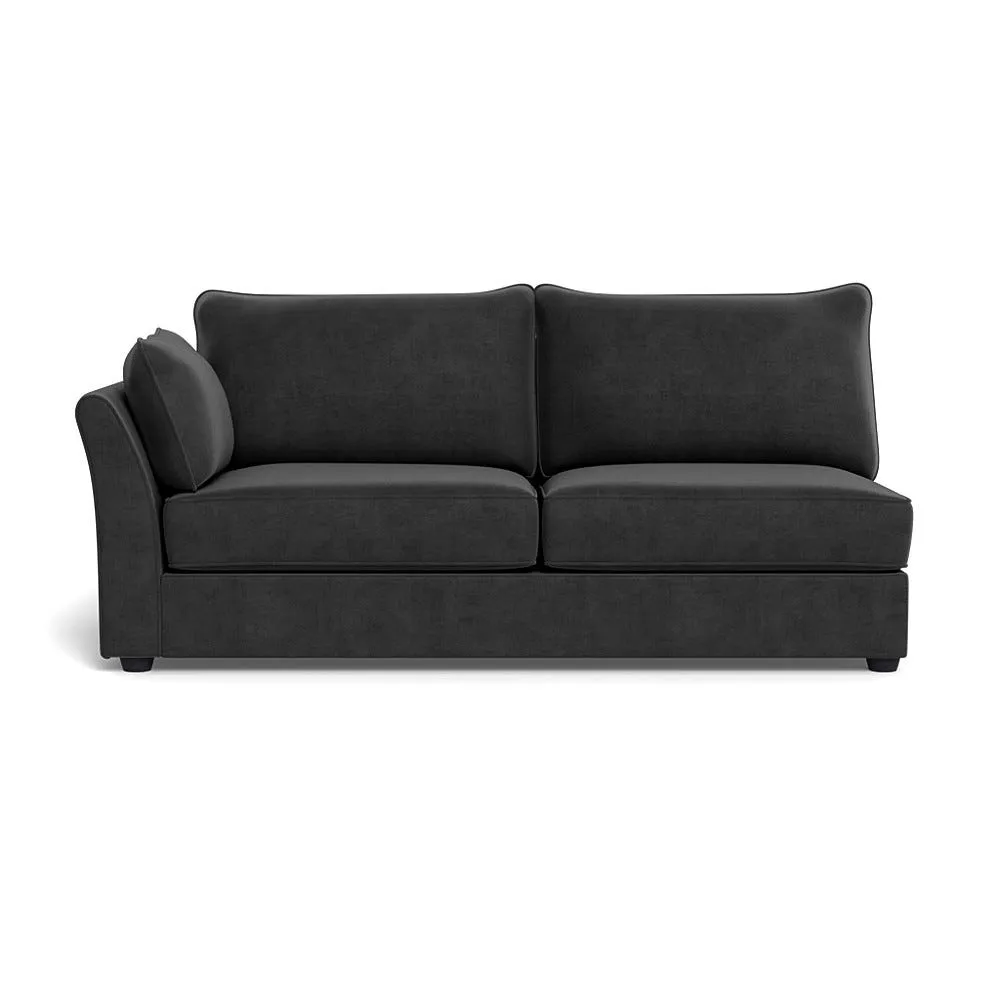 Heal's Tailor Large Left Hand Facing Corner Unit Smart Luxe Velvet Nickel Black Feet 1
