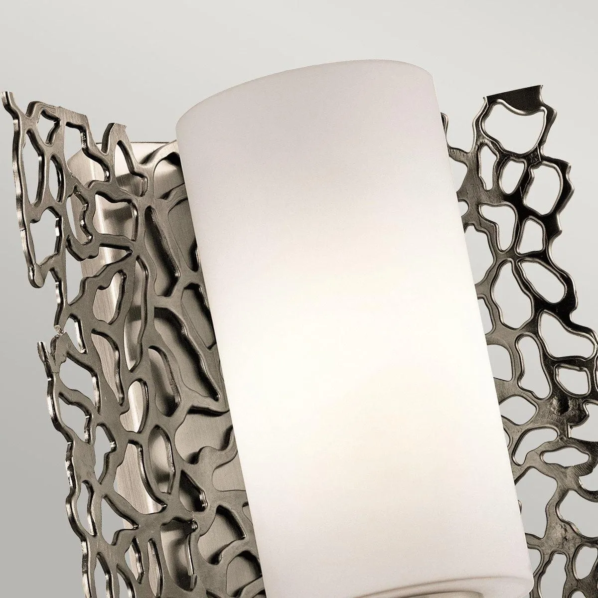 Netlighting Silver Coral 1 Light Wall Light Silver E27 in Grey 2