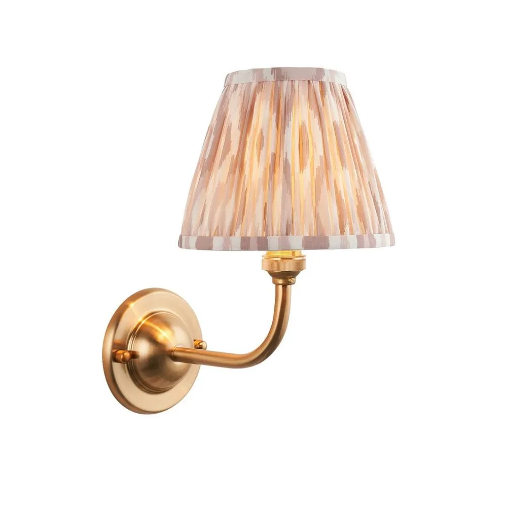 Netlighting Dome Arc Wall Light Fabric Ikat Shade 16cm B22 in Gold