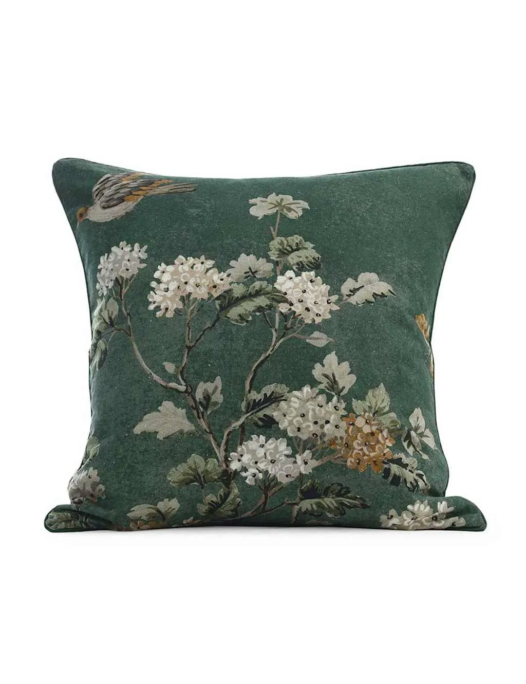 MM Linen Cotton Linen Blend Zen Piped Cushion Green Mix