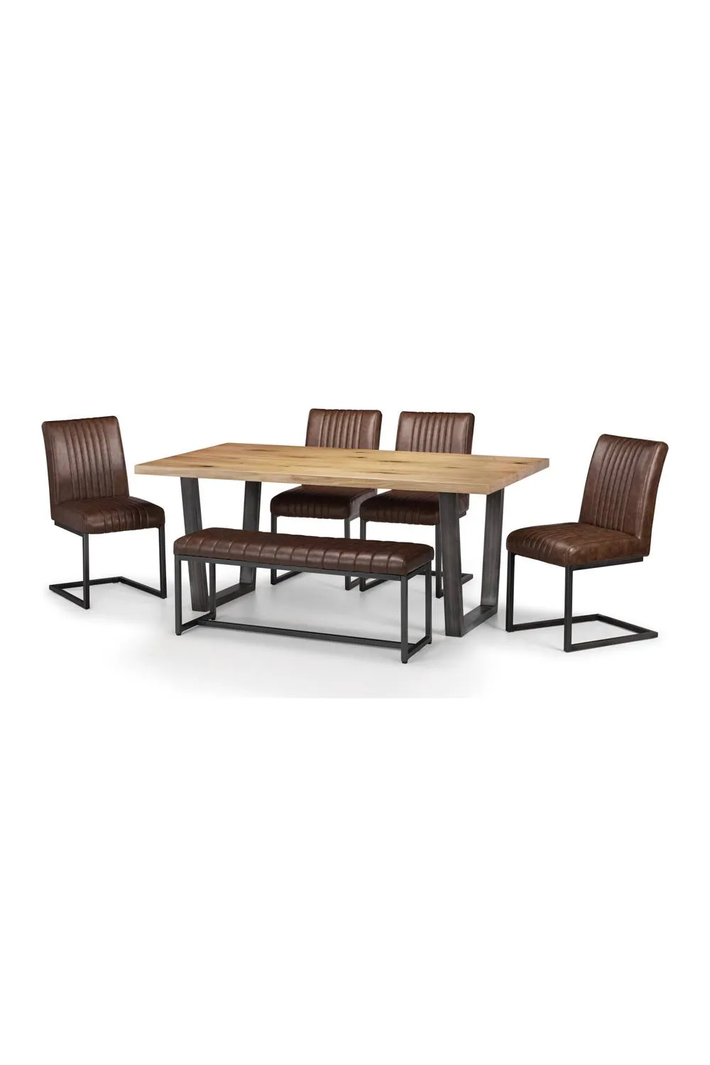 Julian Bowen Brooklyn 2 Seater Upholstered Dining Bench in Brown 6