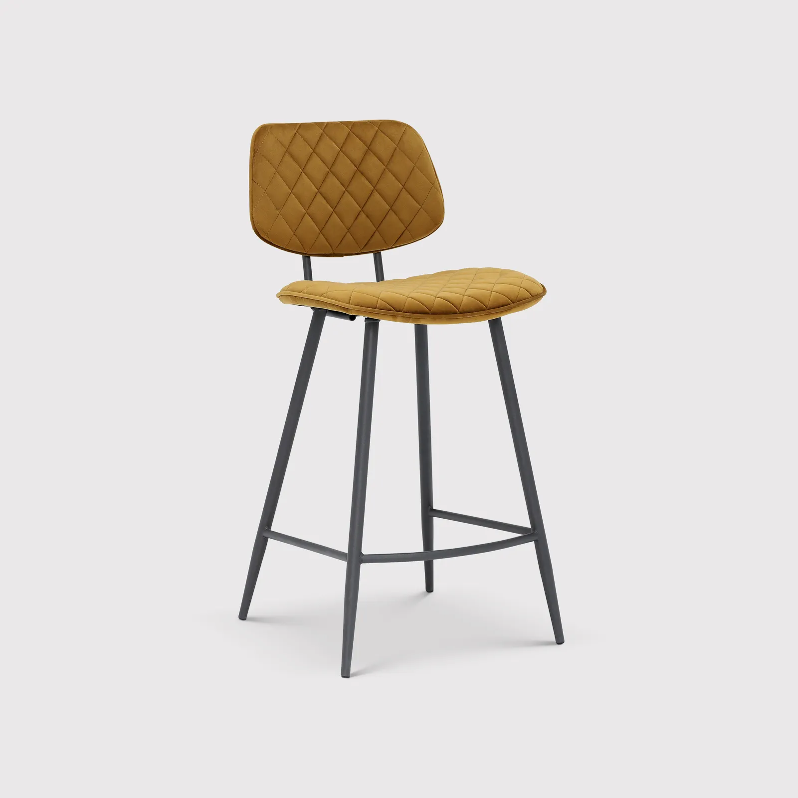 Archer Counter Stool, Yellow Velvet | Barker & Stonehouse