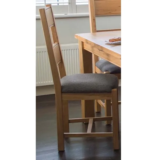 Brex Grey Fabric Seat Dining Chair In Natural