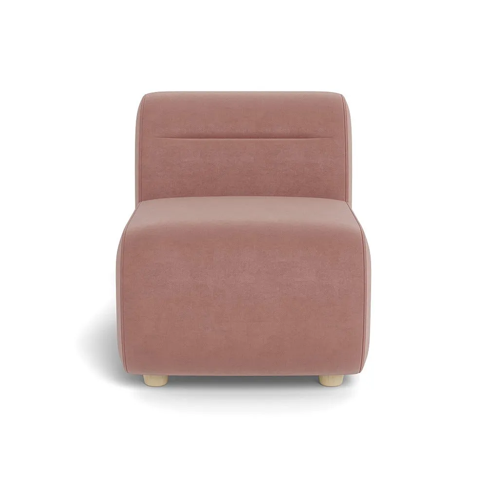 Heal's Lilli Small Single Module Smart Luxe Velvet Dusky Pink Natural Beech Feet 1