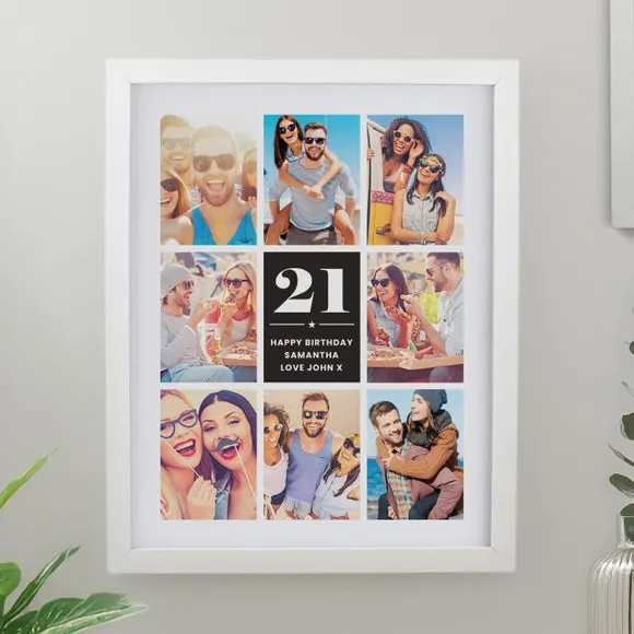 Personalised Big Number Multi Photo Poster Frame