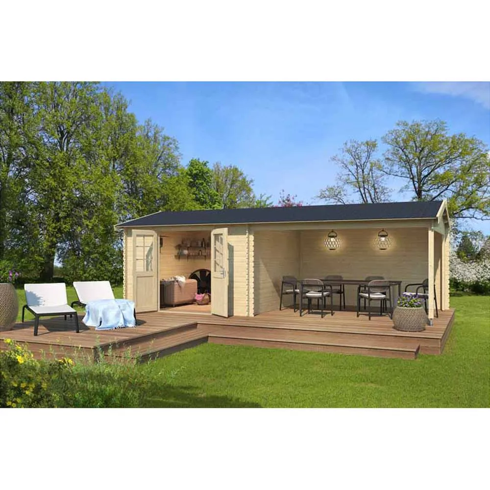 Lasita Maja Ltd Amarillo-Log Cabin, Garden Room, Home Office - L730xW388.8xH250.8 cm in Light Brown
