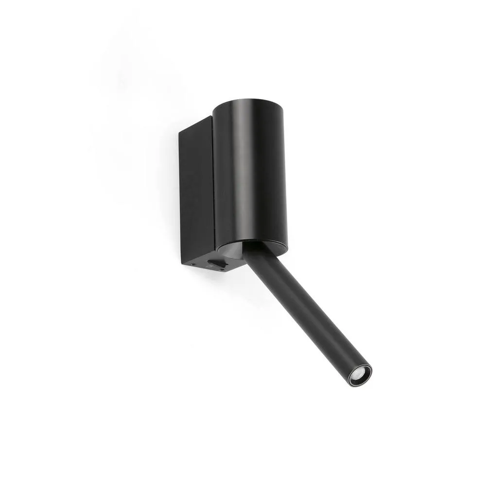 Netlighting Dante LED Reading Wall Light Matt Black 3W 2700K