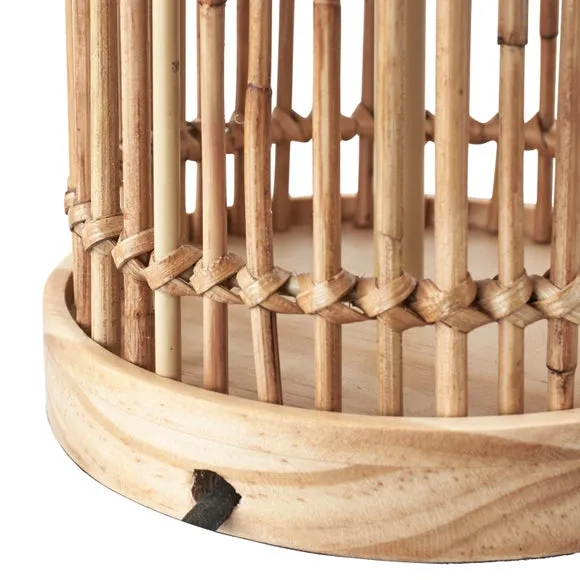 Sorbus Natural Ribbed Table Lamp 6