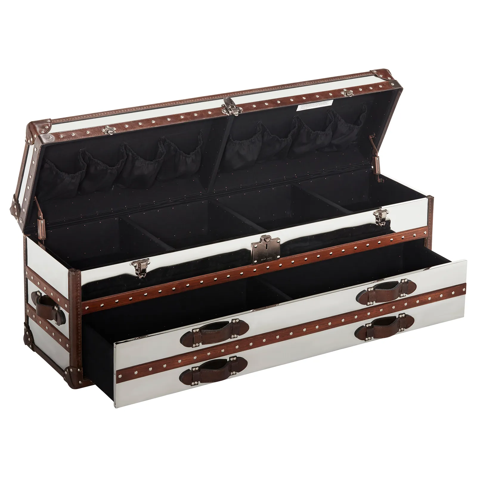 Timothy Oulton Harrow Trunk, Silver Metal | Barker & Stonehouse 4