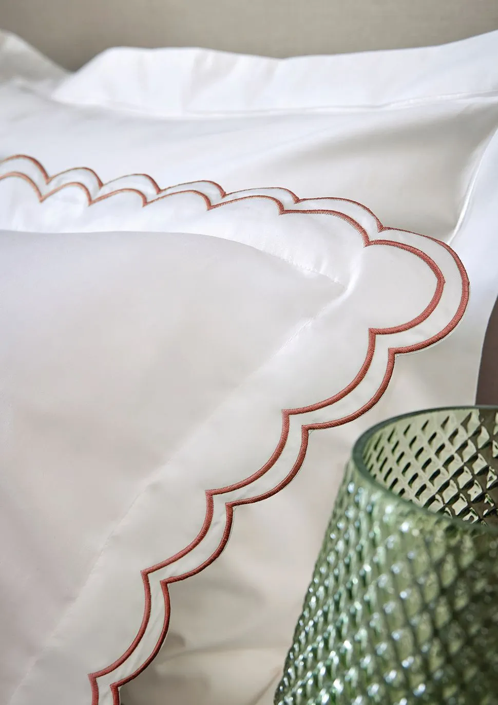 CHRISTY Scallop Edge Cotton Sateen Duvet Sets in Red 5