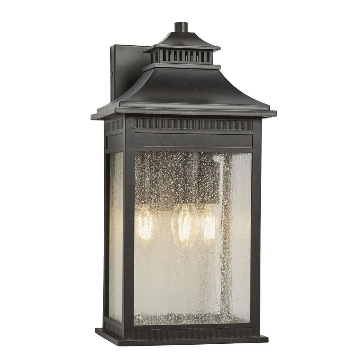 Netlighting Livingston 3 Light Large Coastal Wall Lantern Imperial Bronze Finish E14