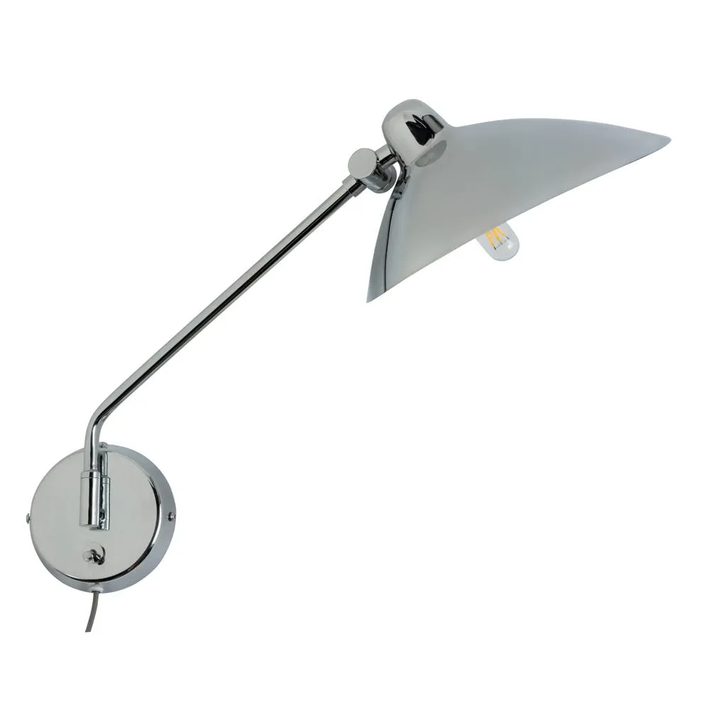 Heal's Milton Swing Arm Wall Light Polished Chrome 2