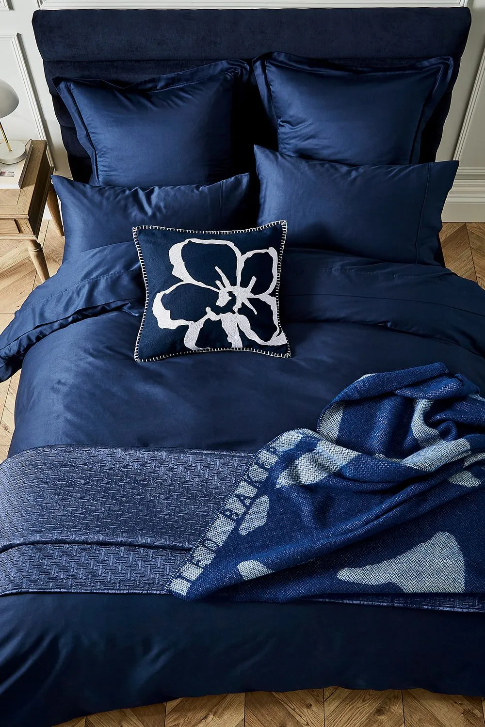 Ted Baker 'TB Plain Dye' Cotton Sateen Fitted Sheet in Navy 3