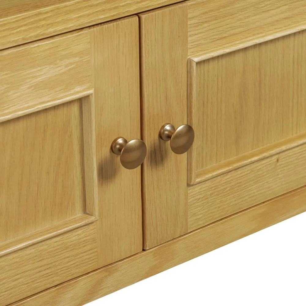 FurnitureboxUK Belle Solid Oak Wood Corner TV Stand in Light Brown 5