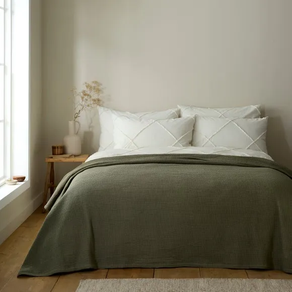 Otis Waffle 100% Cotton Throw Blanket