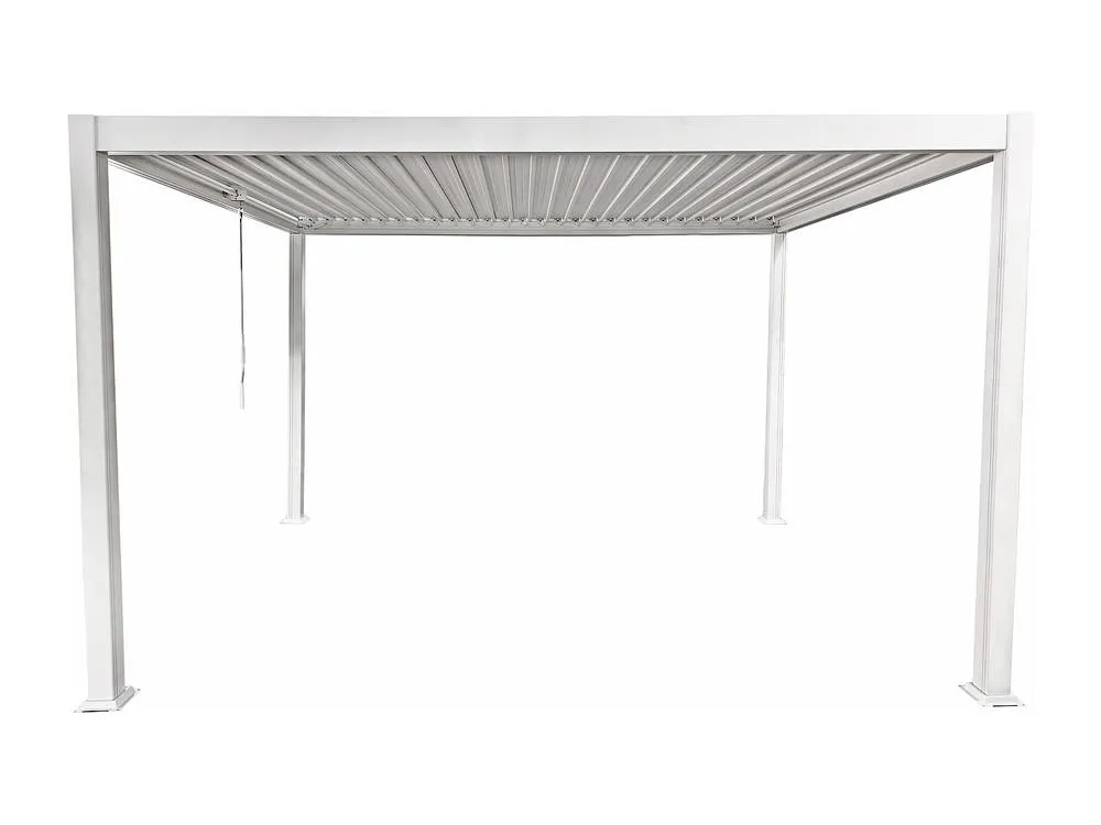 Vente-unique Freestanding Bioclimatic Aluminium Pergola With Adjustable Louvres in White 2