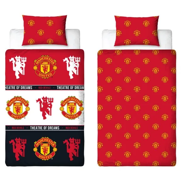 Manchester United Reversible Polycotton Duvet Cover & Pillowcase Set 3