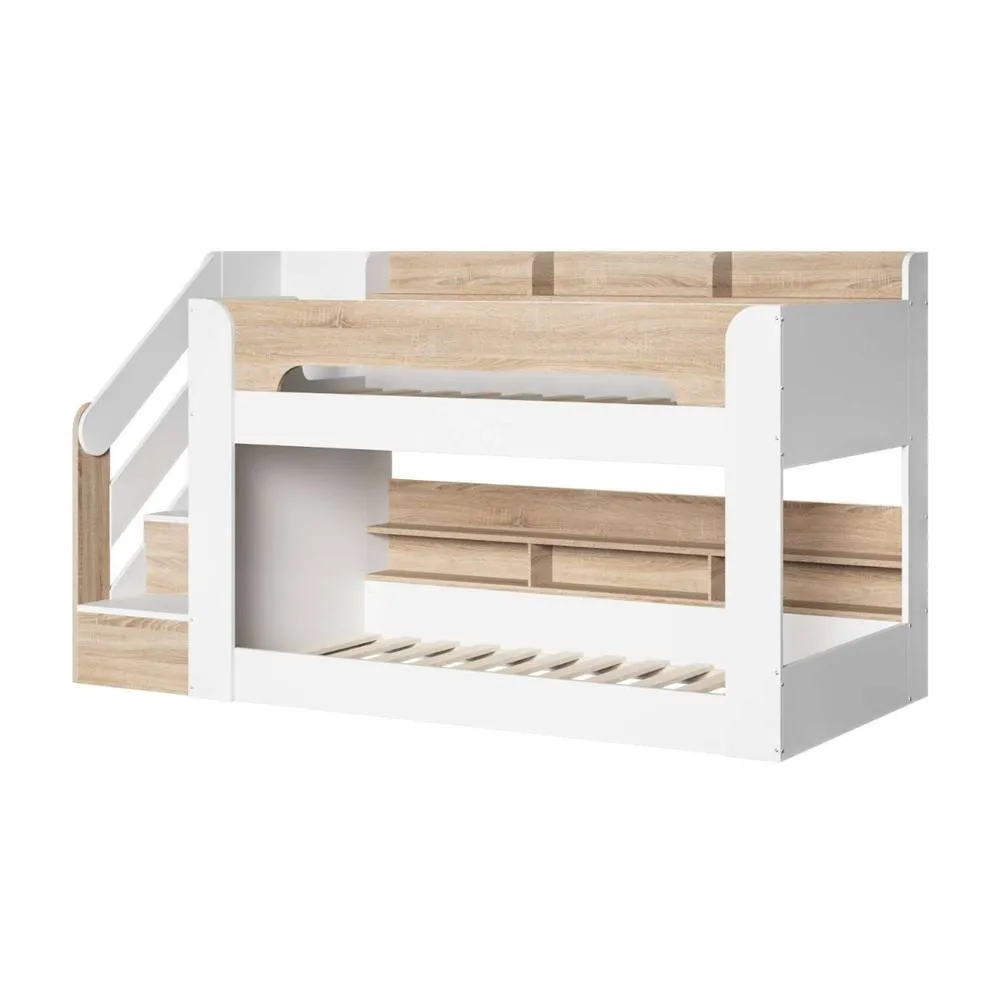 Flair Zeno Staircase Low Bunk with Storage in Light Oak 4